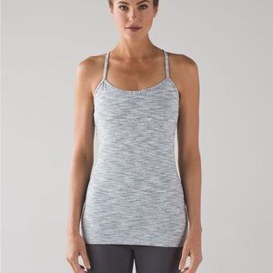 Lululemon Power Y Tank - size 6 - Wee Are From Space Ice Grey Alpine White